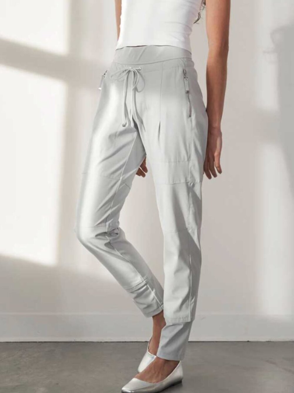Raffaello Rossi Candy Pant Light Gray Women's Jogger Pants 40